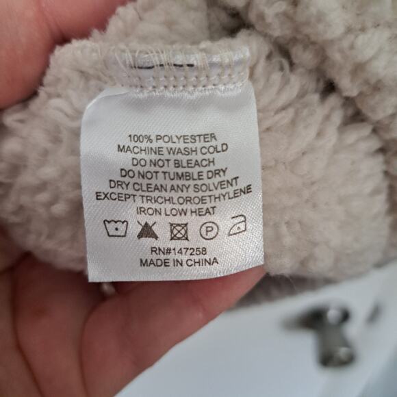 Simply Southern Ombre Sherpa 1/4 Zip Pullover Jacket Gray Women's Medium - Picture 6 of 7